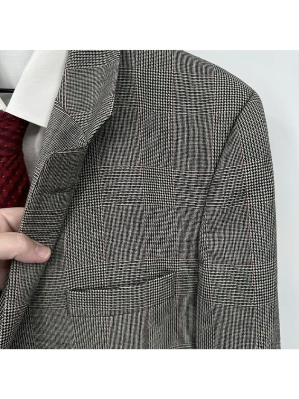 vintage 80s BURBERRYS jacket blazer 40R glen plaid wool quiet luxury designer